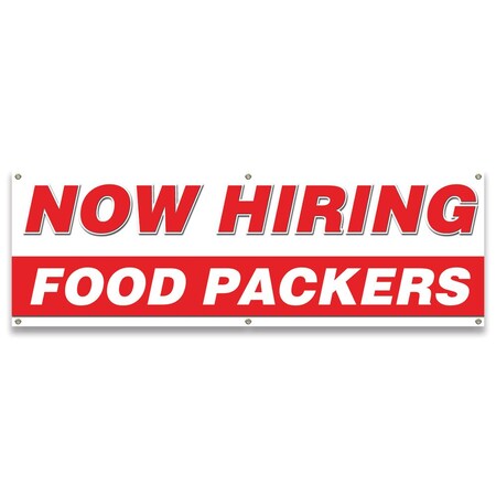 Signmission Now Hiring Food Packers Banner Apply Inside Accepting Application Single Sided B-72-30247